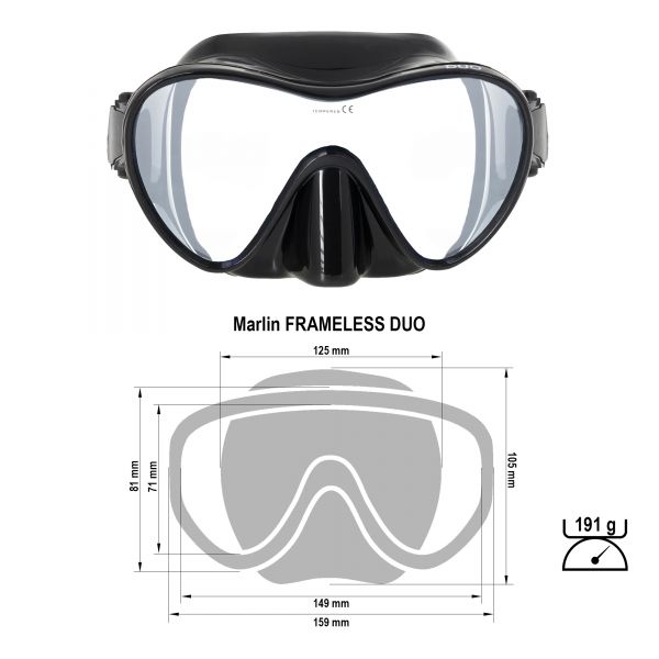 Marlin Frameless Duo Black Mask