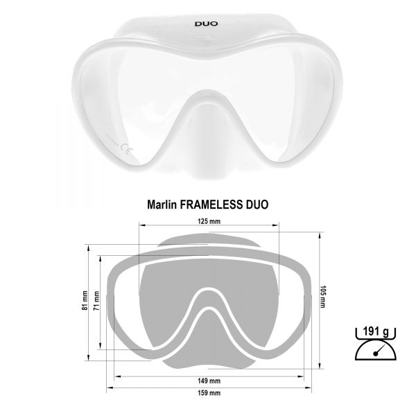 Marlin Frameless Duo White Mask