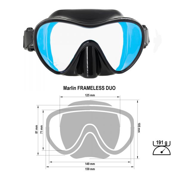 Маска Marlin Frameless Duo с просветленным стеклом