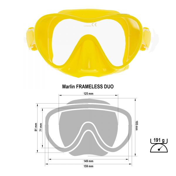 Marlin Frameless Duo Yellow Mask