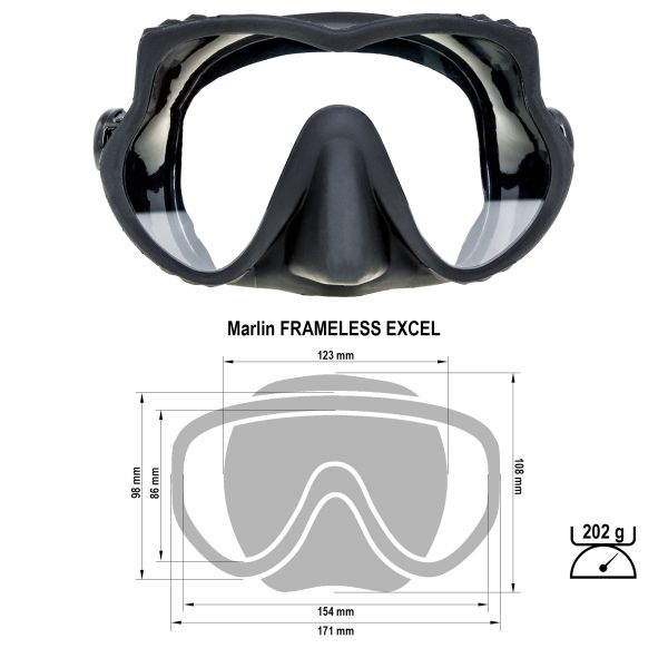 Marlin Frameless Excel Black Mask
