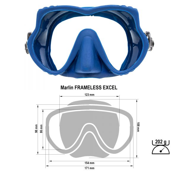 Маска Marlin Frameless Excel Blue