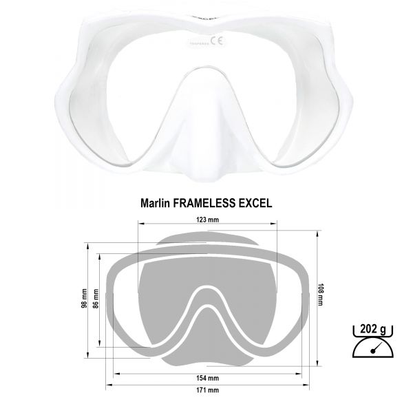 Marlin Frameless Excel White Mask