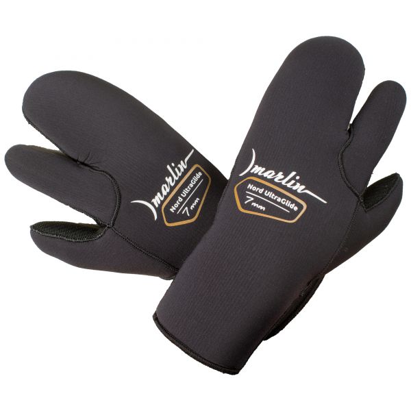 Marlin Nord Ultraglide Black Three-Finger Gloves 7 mm