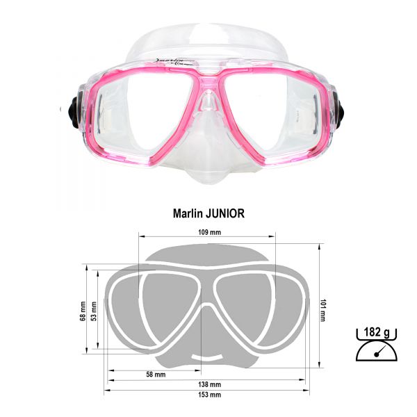 Marlin Junior Pink Kids diving Mask