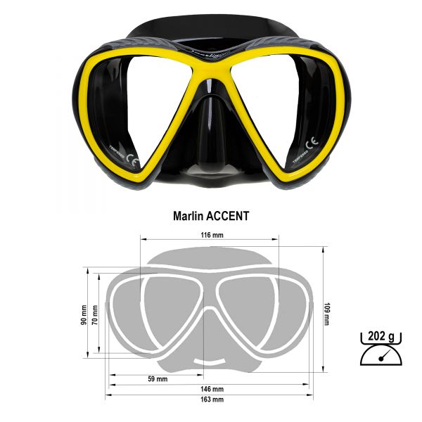Marlin Accent Yellow/black Mask