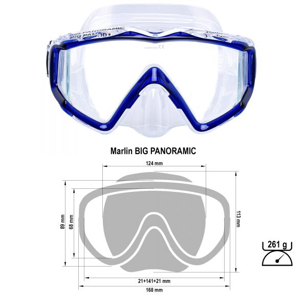 Mask Marlin Big Panoramic Blue/transparent