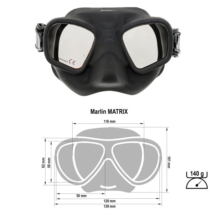 Маска Marlin Matrix Black з дзеркальним склом