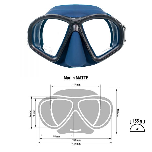 Marlin Matte Blue Mask