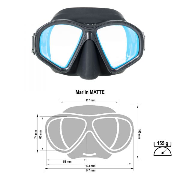 Marlin Matte Mask with mirrored lenses