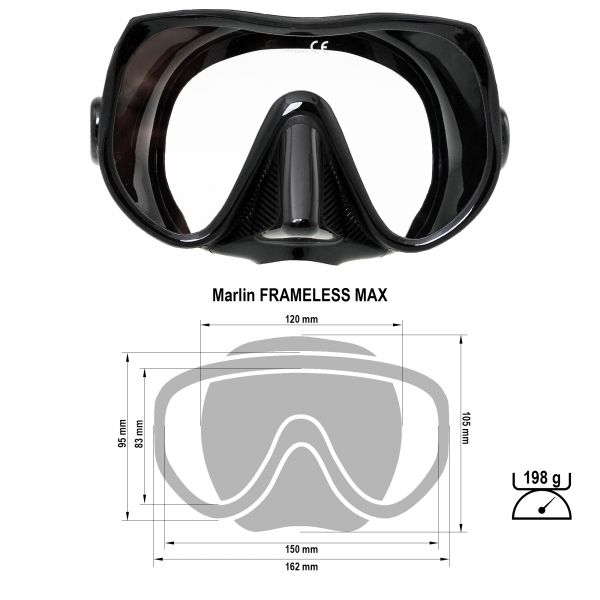 Marlin Frameless Max Black Mask