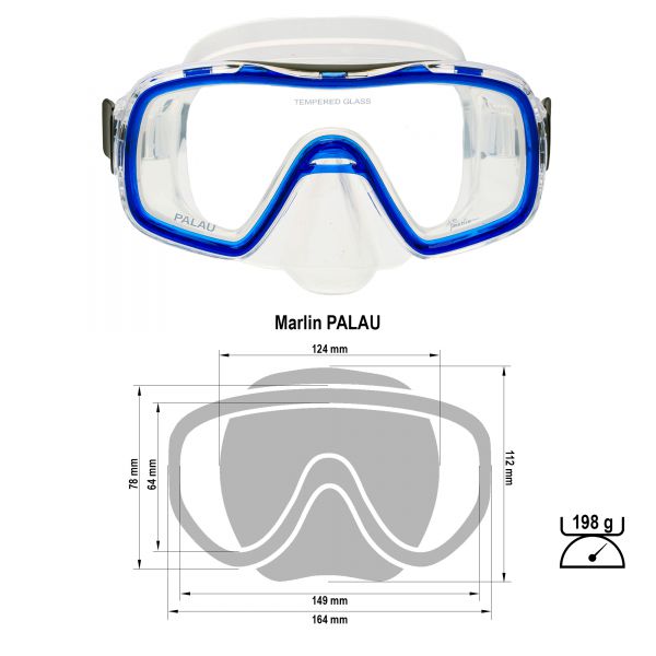 Marlin Palau Blue/transparent Mask