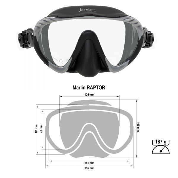 Marlin Raptor Grey/Black Mask