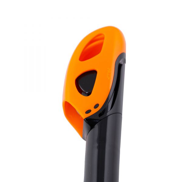 Трубка для плавання з двома клапанами Marlin Dry Lux Black/Orange пряма гофра