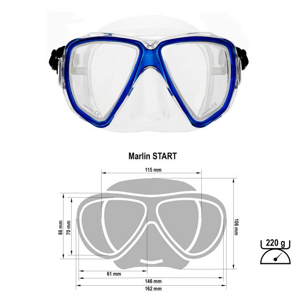 Marlin Start Blue/Clear Mask