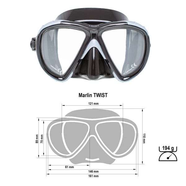 Marlin Twist Black/Silver Mask