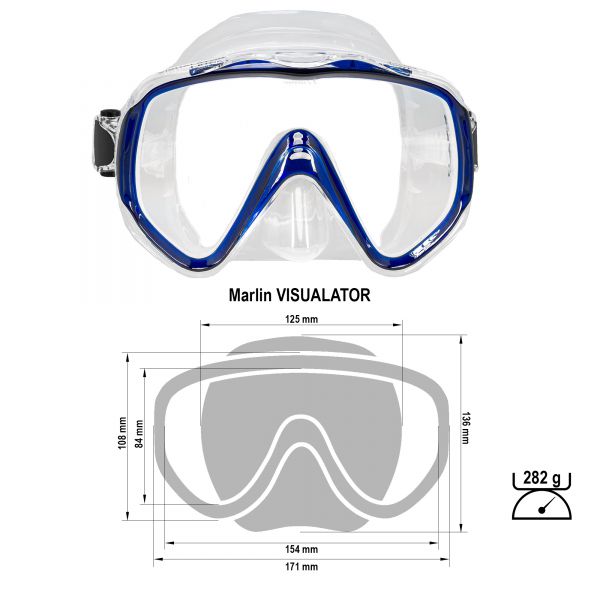 Маска Marlin Visualator Blue/Clear