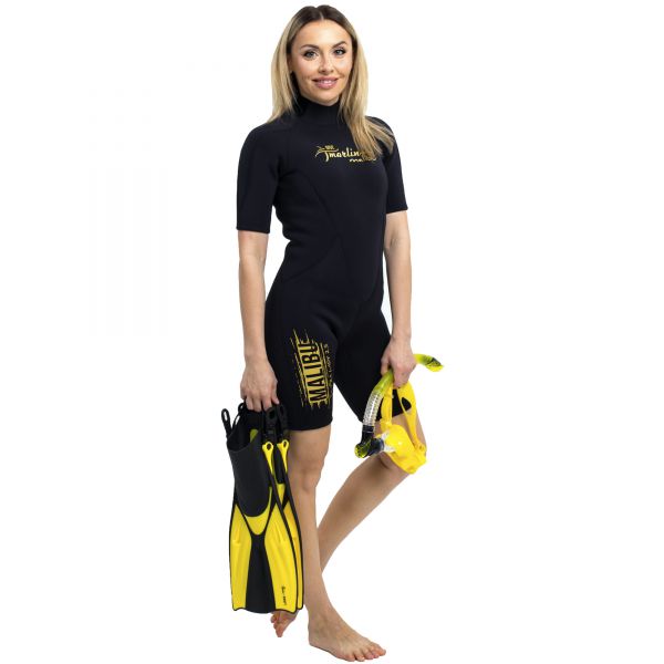 Гидрокостюм Marlin MALIBU ULTRA Shorty Lady 2,5 мм Black/Gold